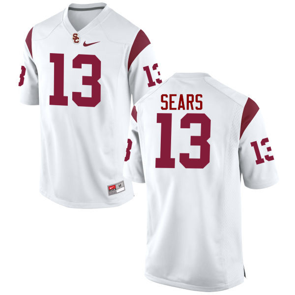 Men #13 Jack Sears USC Trojans College Football Jerseys-White